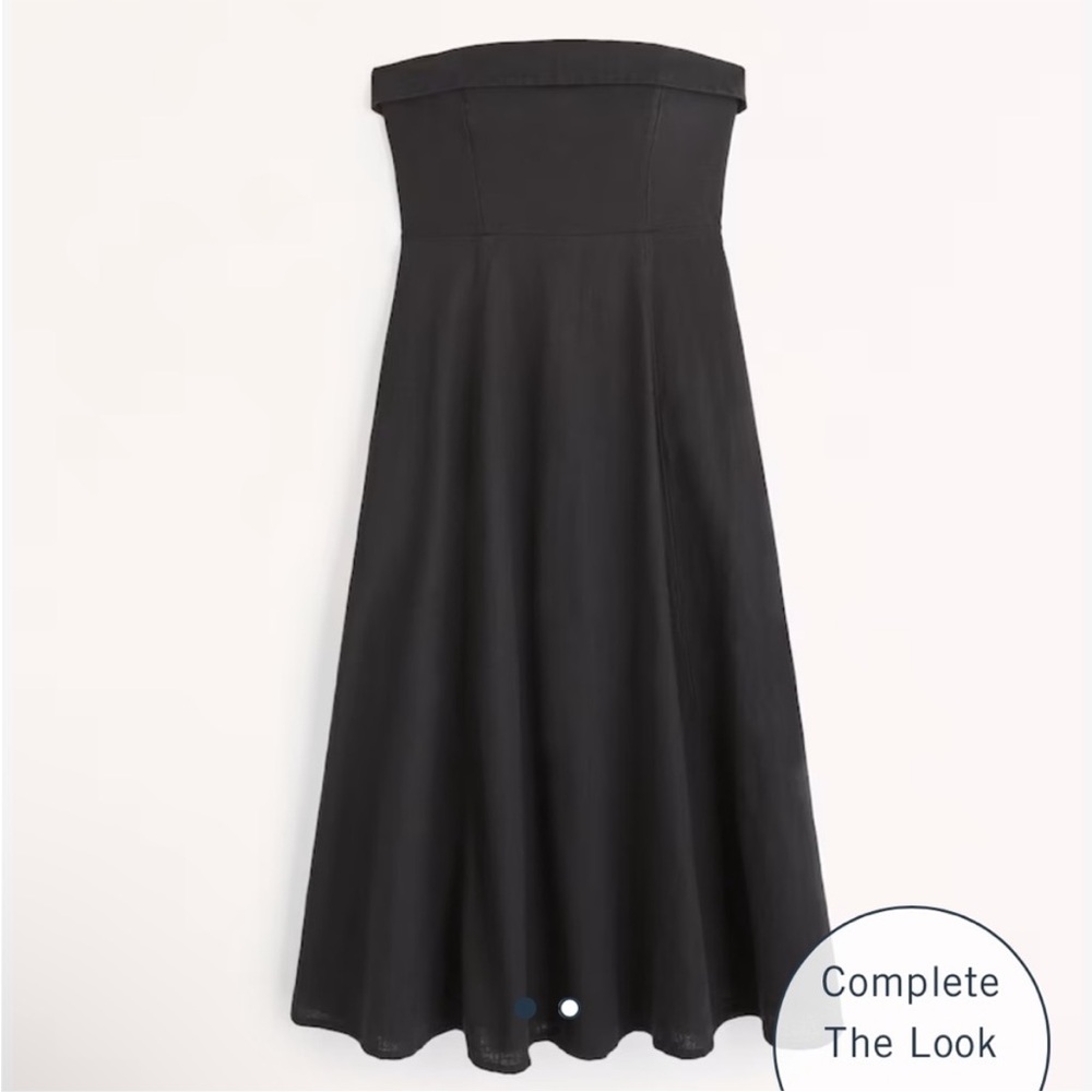 Abercrombie Linen Blend Strapless Dress